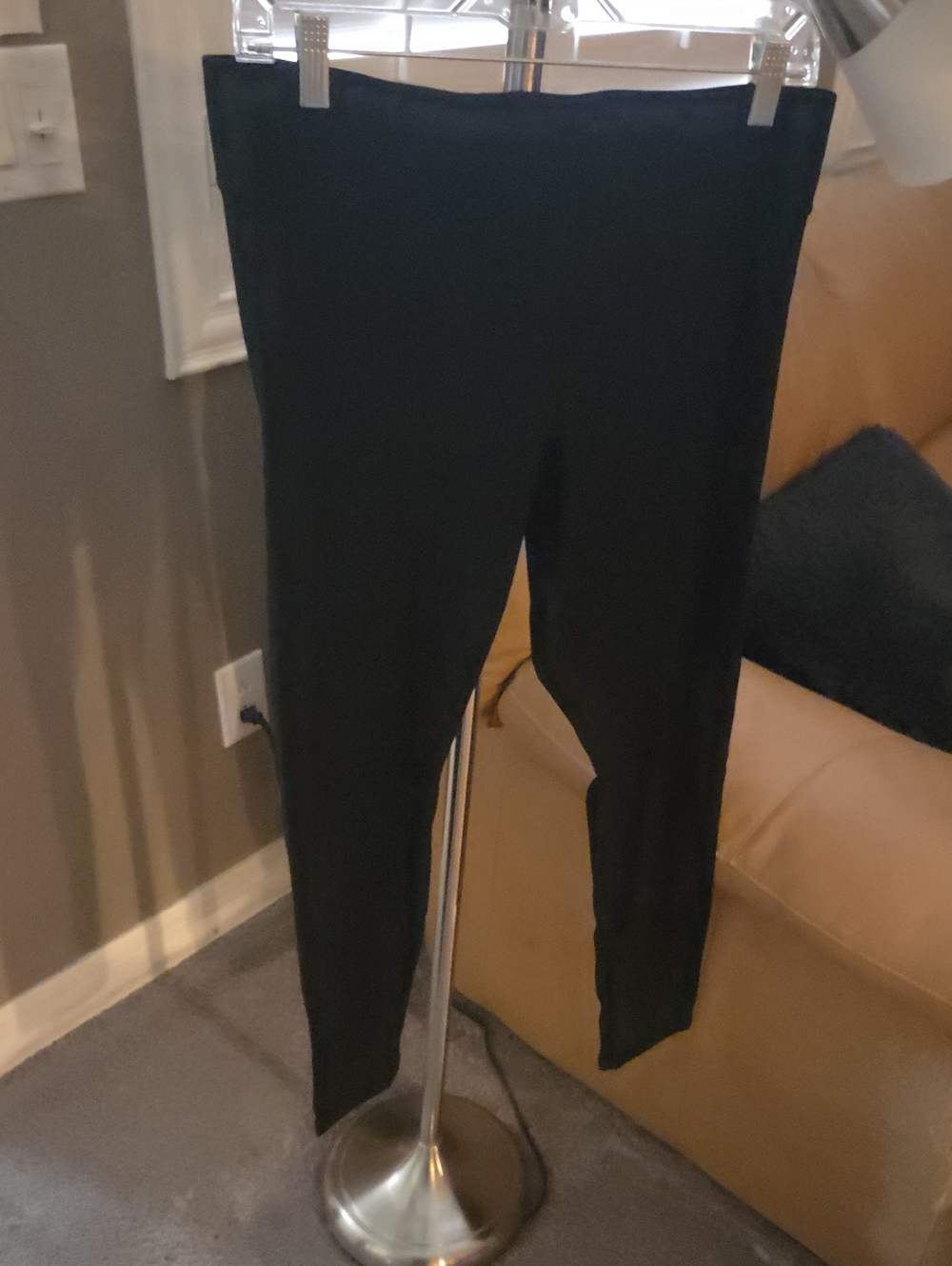 HUE Black Ponte Leggings Women's Size L High Rise Stretch